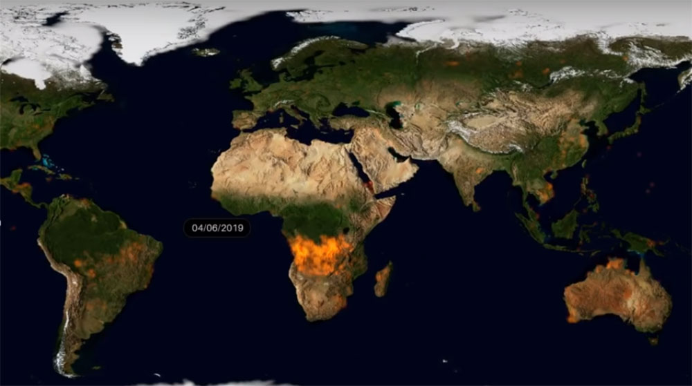 Пожары в мире карта