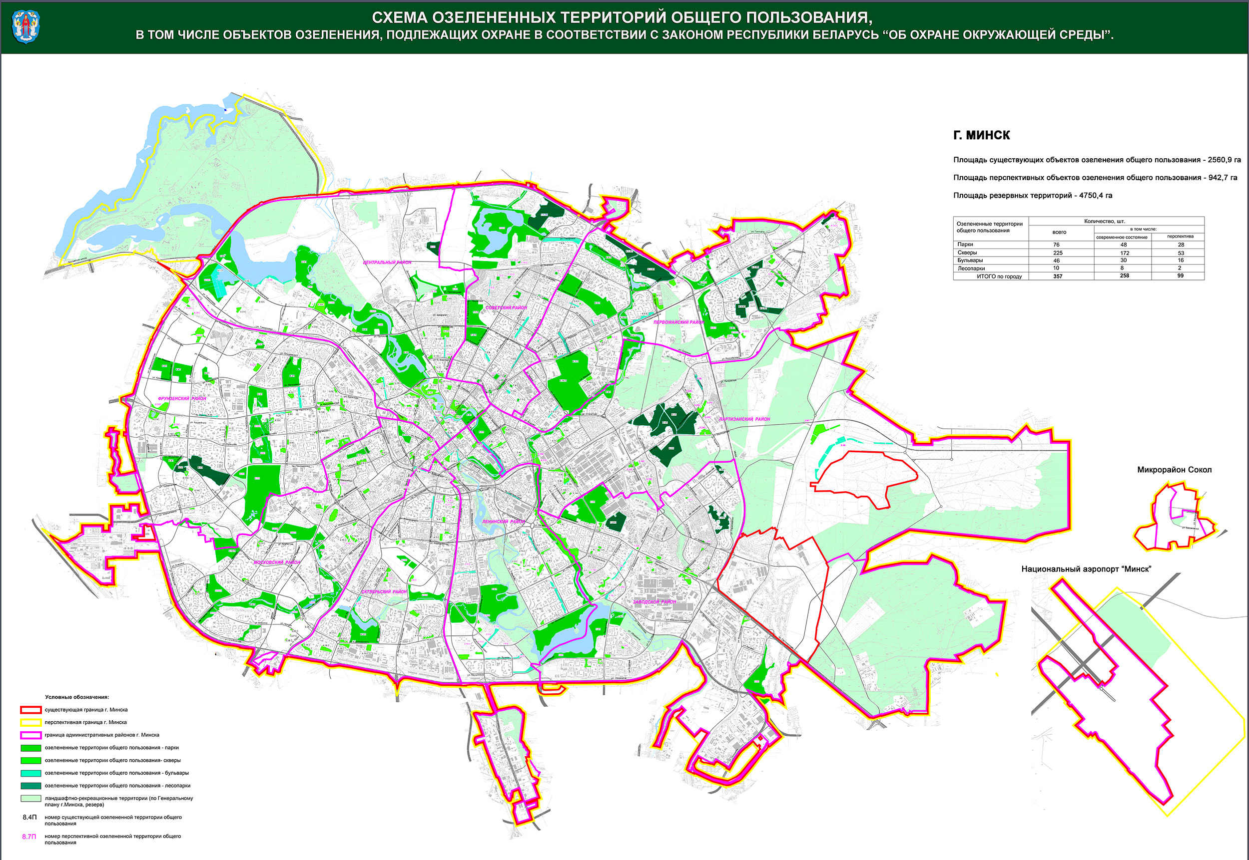 Схема озеленения города